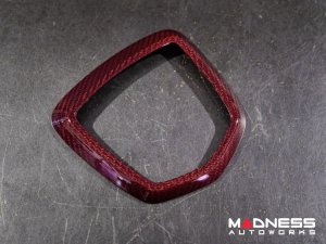 FIAT 500 ABARTH Rear Emblem - Carbon Fiber - Dark Red Candy